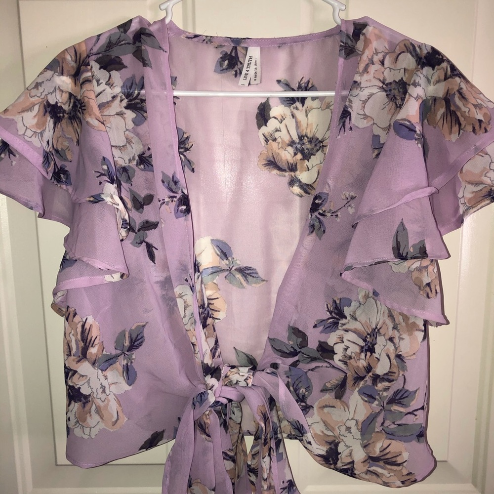 Lilac Floral Wrap Blouse